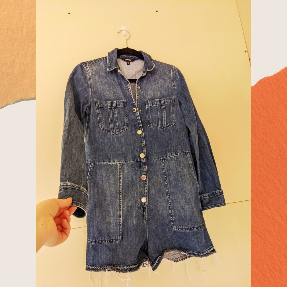 Express brand,jean romper size XS like new!